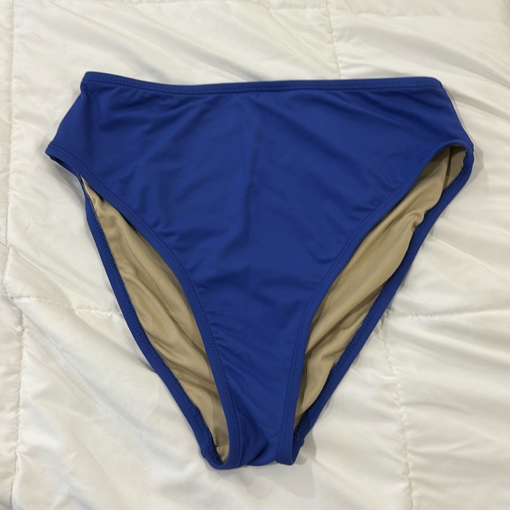 Weworewhat high waisted blue bikini bottom